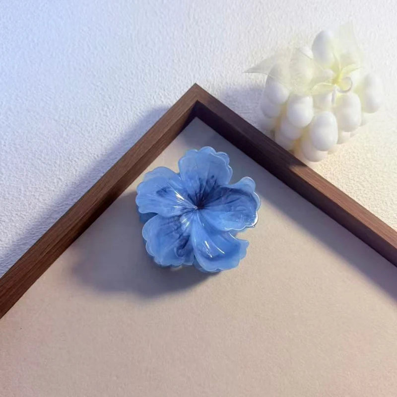 1/6pcs Rendering Colorful Flower Hair Clip for Woman Elegant Korean Style Shark Clip Fashion Girl's Ponytail Clip Hair Clamp