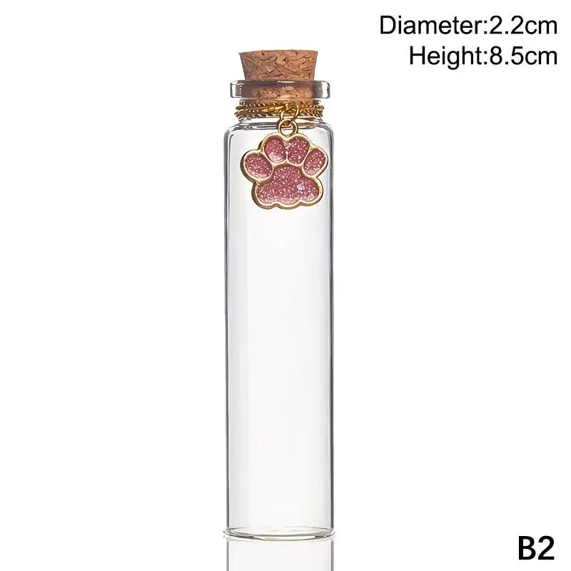 Pet Fur Memorial Glass Bottle Cat Whiskers Storage Bottle With Cork Stopper For Stori alternate view