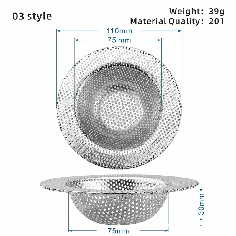 Kitchen Sink Strainer | Stainless Steel Mesh Drain Filter for Sink and Bathroom close-up view