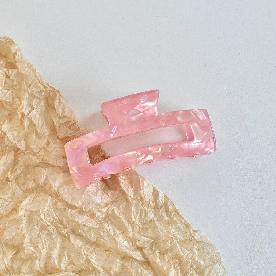 1 Set of Women's Acetic Acid Pearl Rectangular Hair Claw Suitable for All Kinds of Ha alternate view
