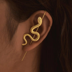 1 Piece Helix Hooks Earrings Ear Wrap Crawler Hook Earrings For Women, Snake Serpent Cartilage Pierc