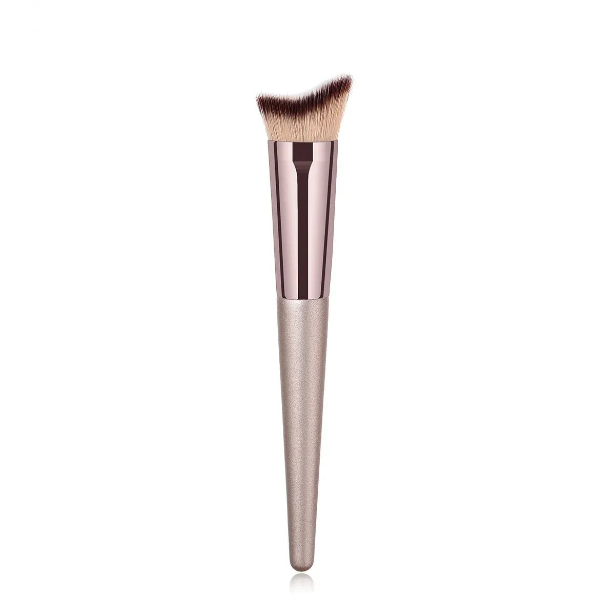 Champagne Makeup Brush Set | Foundation & Powder Flat Head Cosmetic Brush detail view