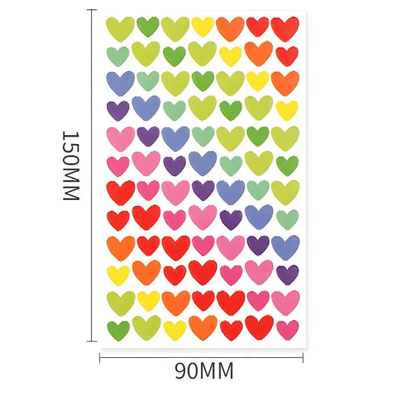 6 Sheets Colorful Sticker Set | Self-adhesive Letters, Numbers, Stars, Hearts, Dots fo close-up view