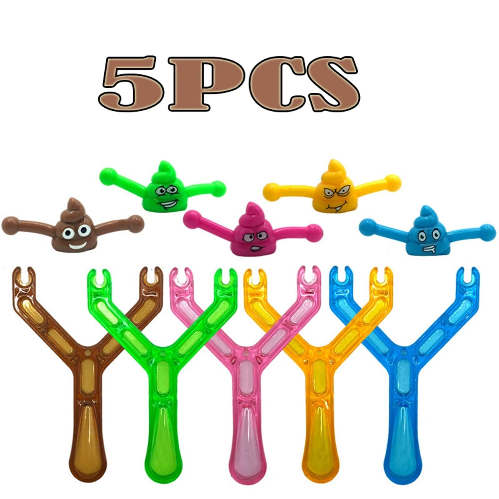 5Pcs Funny Poop Sticky Squishy Rubber Flying Finger Novelty Stress Relief Toys | Ejection Stretchy S