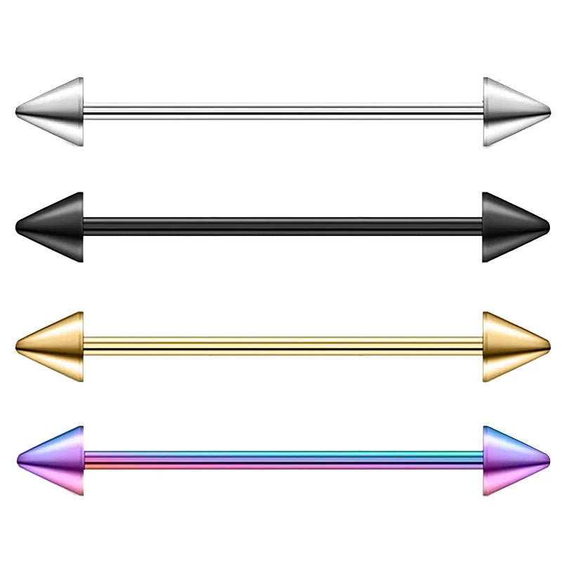 1Pcs Stainless Steel Straight Helix Tragus Industrial Ear Studs Bar Piercing Tongue Ring Barbell Pie