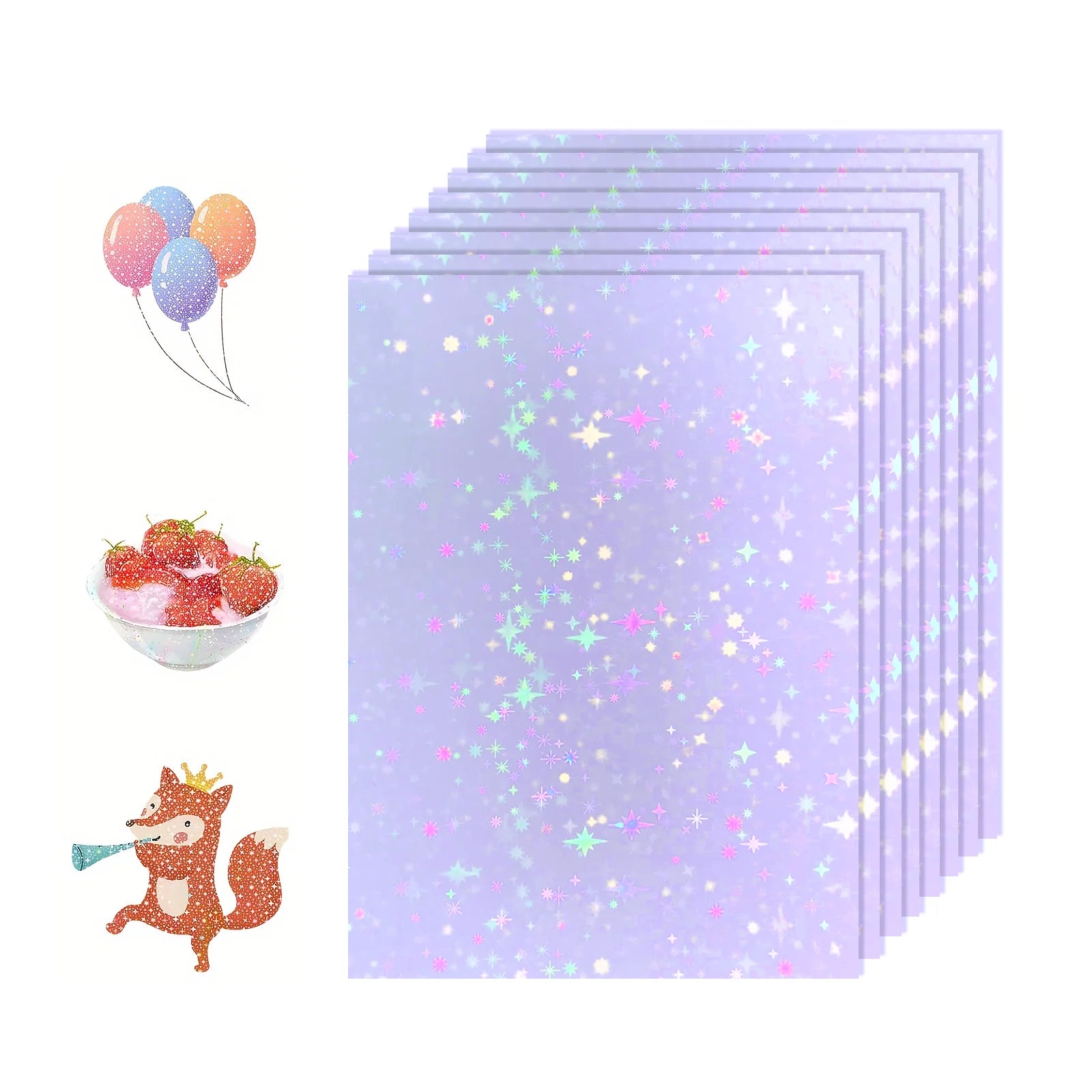50 Sheets Holographic Cold Lamination Film | Clear Self-Adhesive Waterproof Overlay detail view