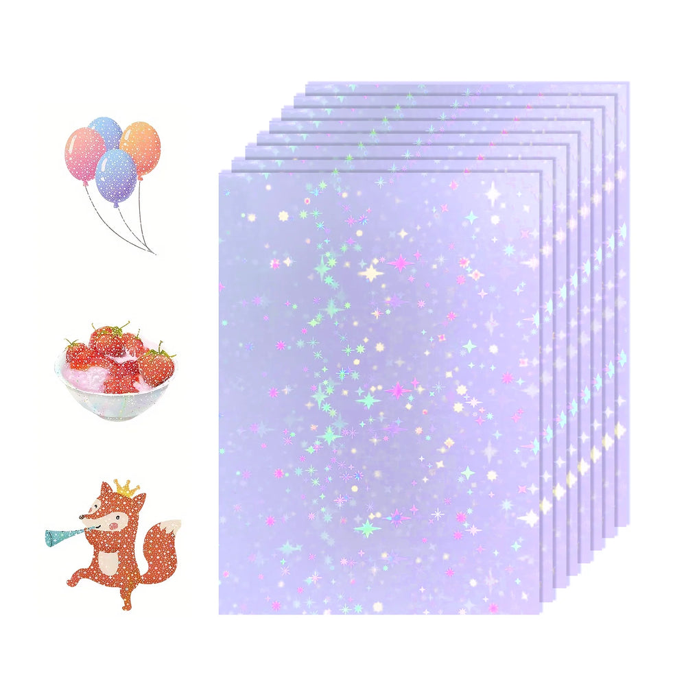 50 Sheets Holographic Cold Lamination Film | Clear Self-Adhesive Waterproof Overlay detail view