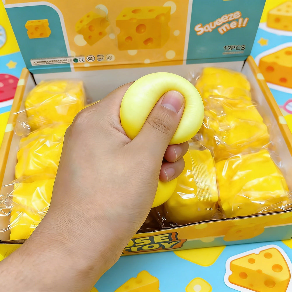 Squishy Square Cheese Squeeze Toys Rebound Push Stress Relief Sensory Toy Soft Butter alternate view