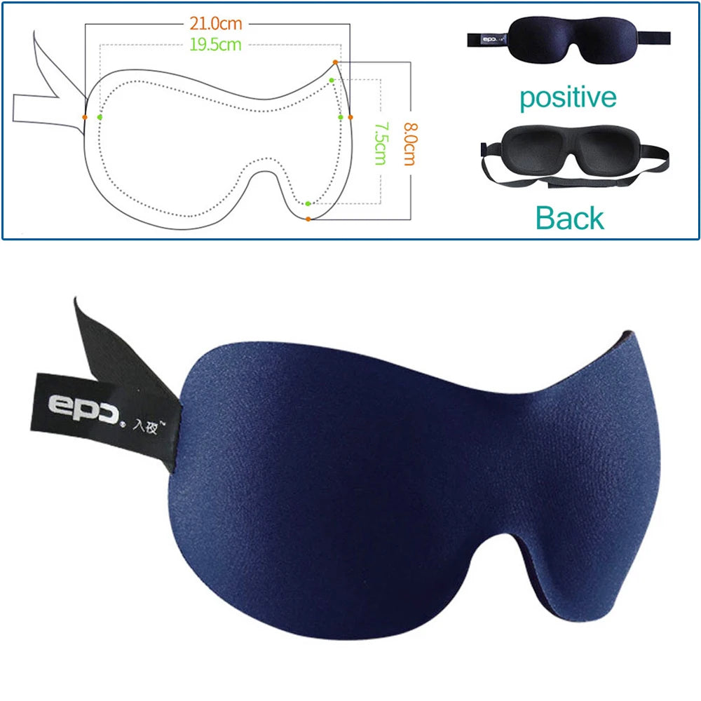 3D Breathable Sleeping Eye Mask | Light Blocking Sleep Aid for Travel and Home close-up view