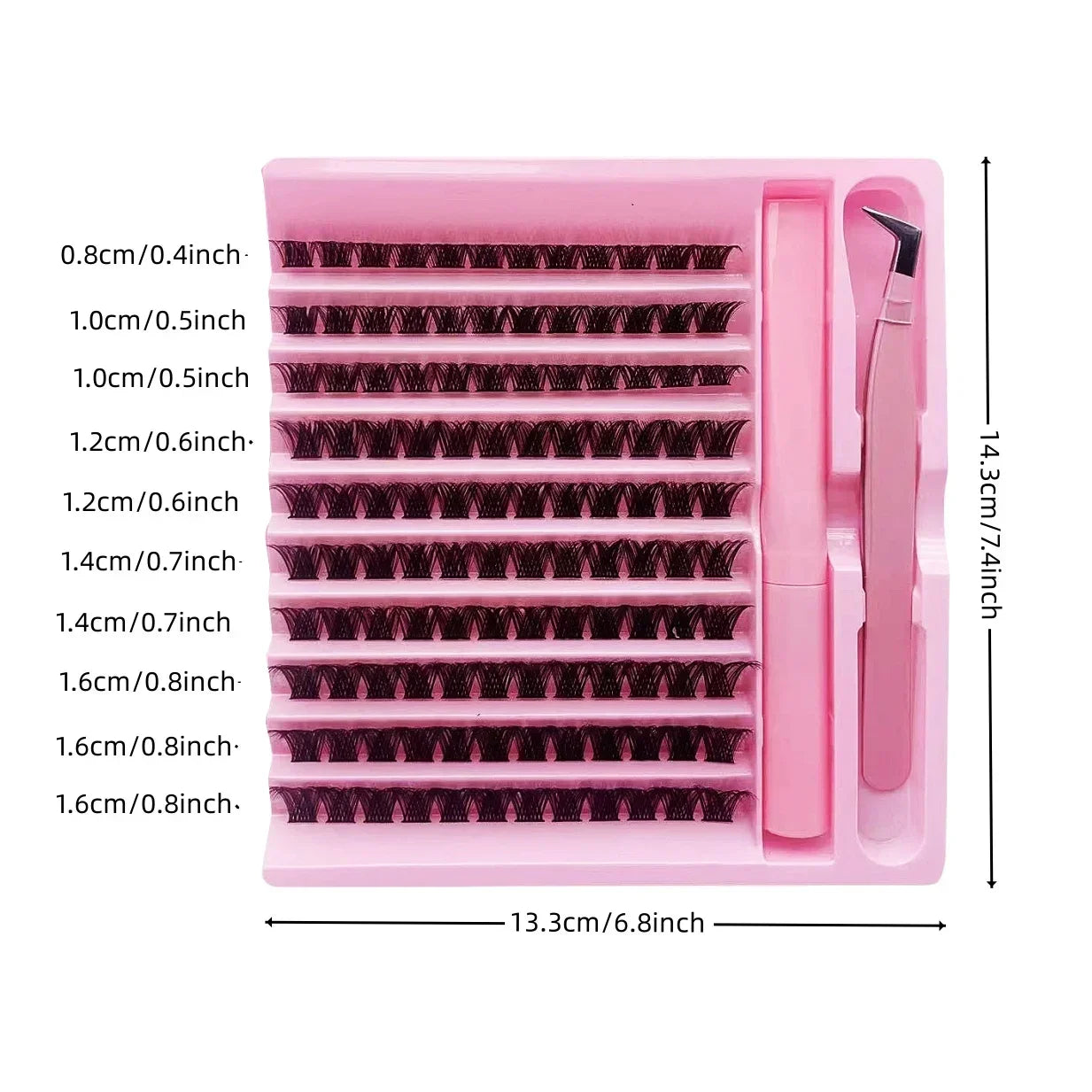DIY Cluster Lashes 120pcs | Natural PBT Material 2-in-1 Set close-up view