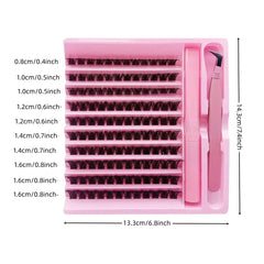DIY Cluster Lashes 120pcs | Natural PBT Material 2-in-1 Set close-up view