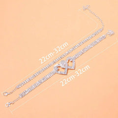 Beautiful Dazzling Cubic Zirconia Chain Anklet for Women Fashion Silver Color Ankle Brac detail view