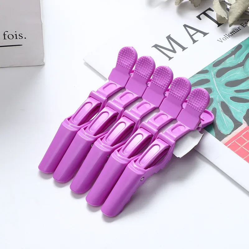 5/6Pcs Alligator Hair Clips Hairdressing Clamps Claws Section Clip Barber Crocodile Ha close-up view