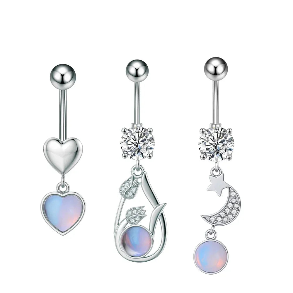 Belly Button Piercings Set Dangled Curved Navel Piercing Ombligo Pack Belly Rings Jew lifestyle view
