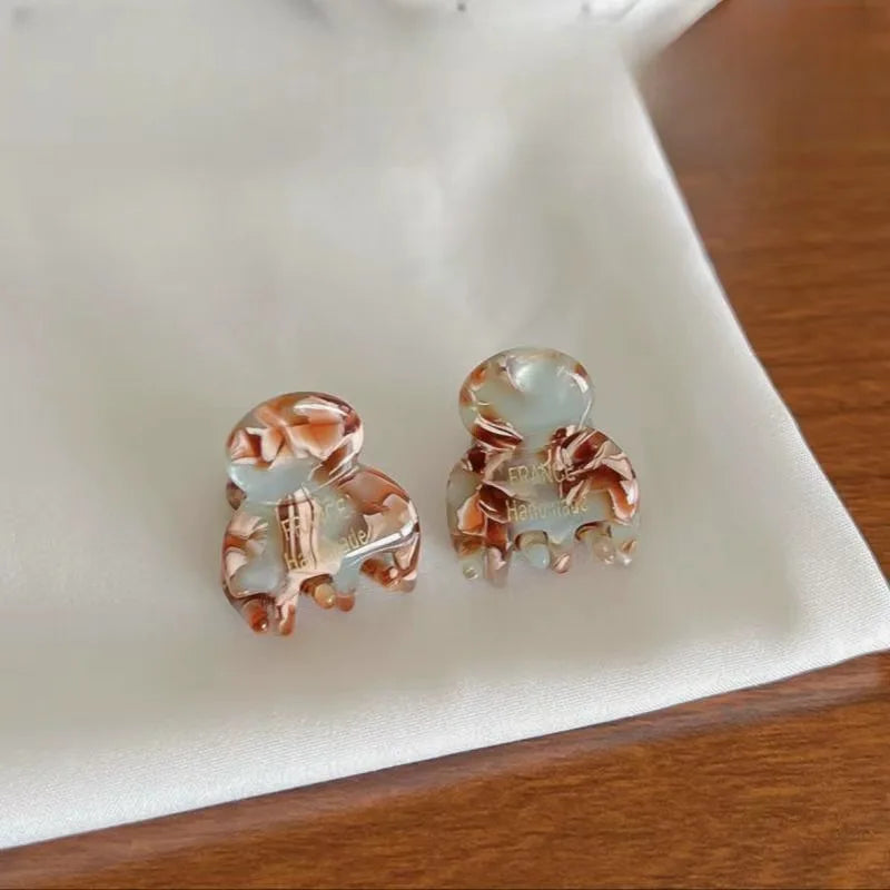 Mini 2cm Acetate Small Hair Claw Side Pins 2Pcs/Set Acetate Hair Crabs for Girls Cute lifestyle view