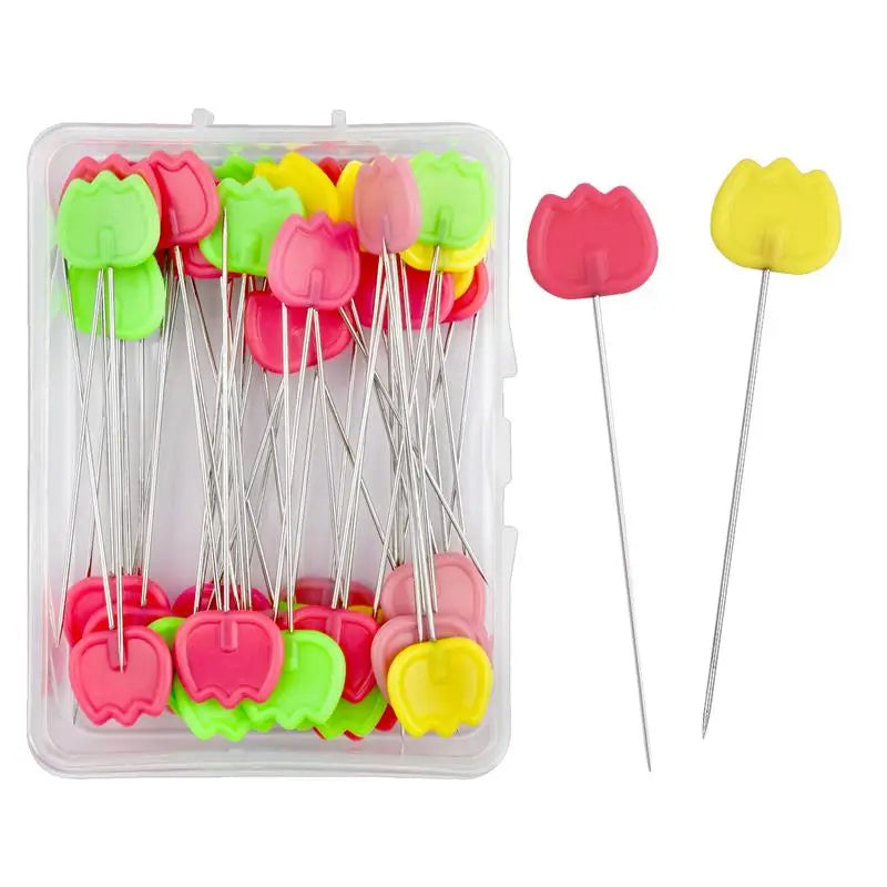 100/50Pcs Patchwork Pins Dressmaking Pins Sewing Embroidery Tools Needle Fixed Metal B close-up view