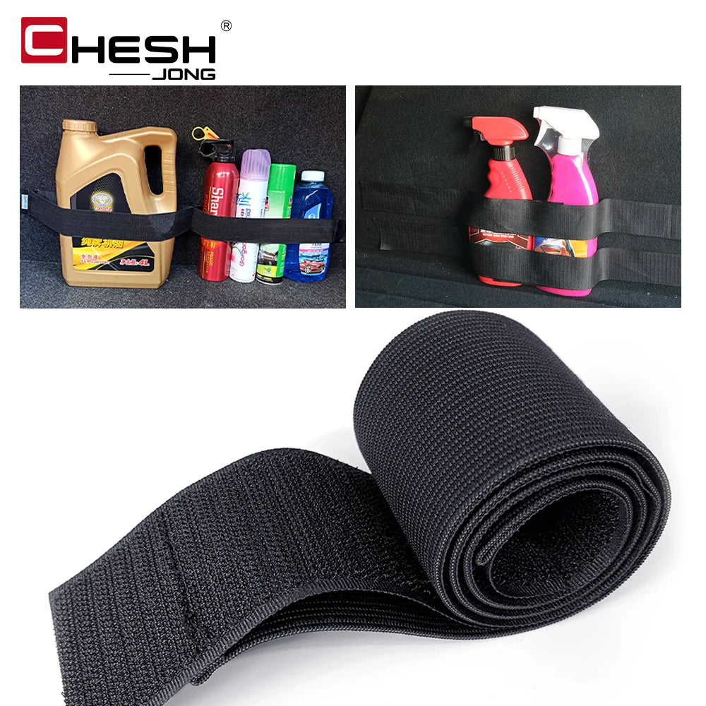 Car Trunk Organizer Black Magic Tapes Car Accessries Fixing Belt Storage Bag Tapes Fix close-up view