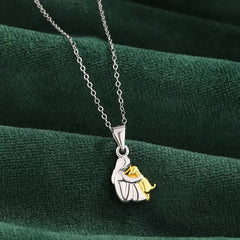 Cute Girl Puppy Pendants Necklaces Fashion Simple Personalized Alloy Women and Dog Necklace Animal P