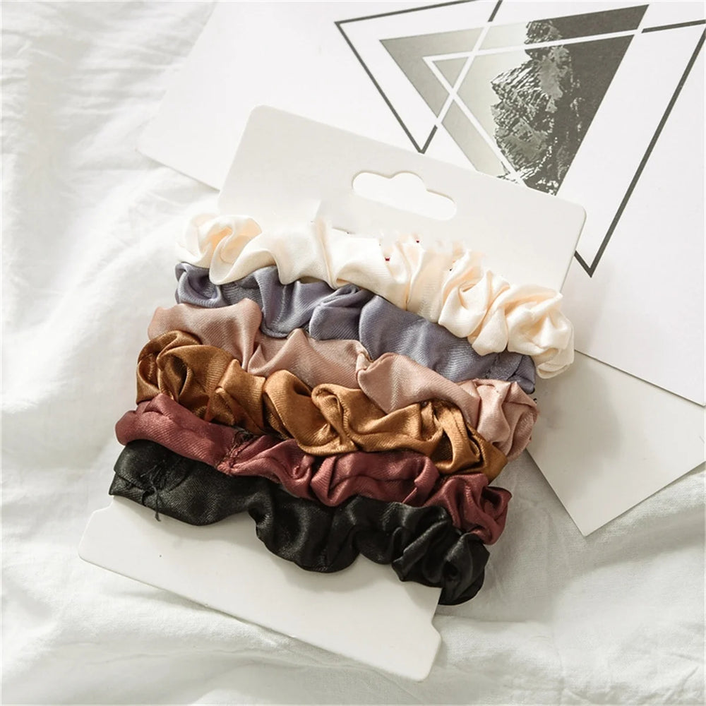 6pcs Satin Hair Scrunchies for Women - Softer Than Silk Scrunchies for Hair | Satin S alternate view