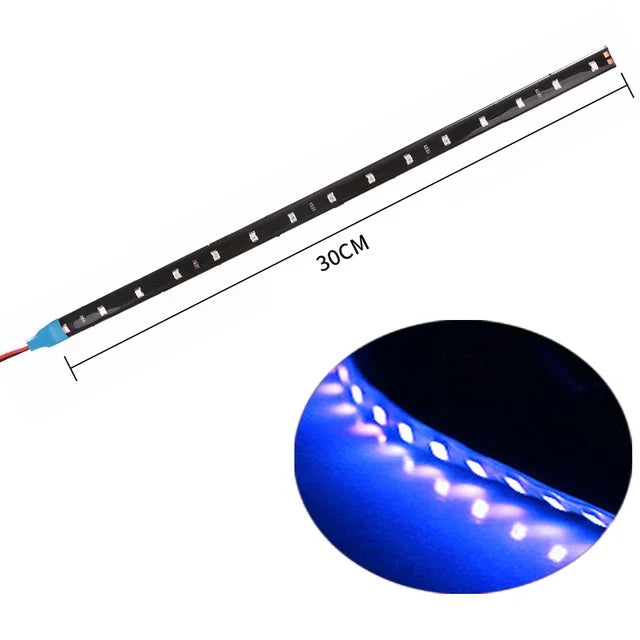 LED Car Strip Light 30cm 12V Waterproof | 2-Pack Neon Atmosphere Lamp for Interior Ca lifestyle view