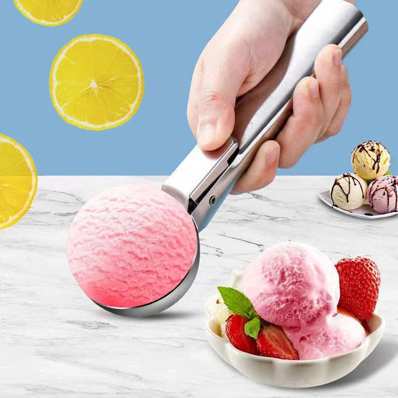 Stainless Steel Ice Cream Spoon Multifunctional Spoon for Ice Cream Dual-Purpose Scoop F detail view