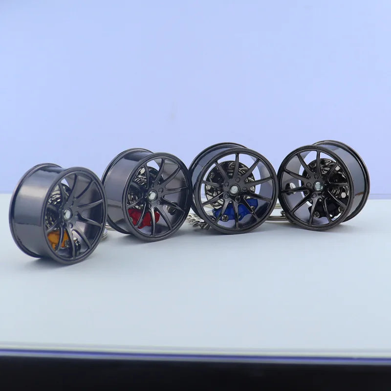 3D Car Tire Brake Disc Keychain | Fidget Toy Key Ring detail view