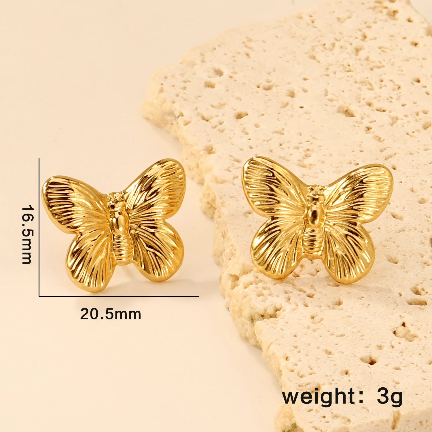 LUXUKISSKIDS Fairy Flower Earrings Stud | Gold-Plated Stainless Steel Piercing Jewe additional angle