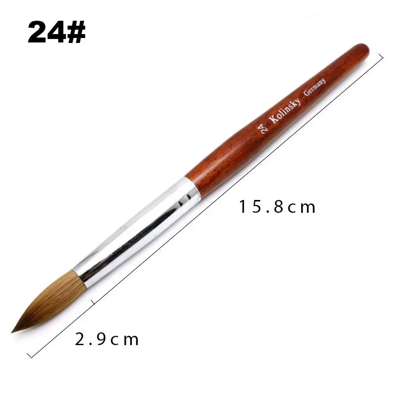 Kolinsky Acrylic Nail Art Brush Wood Handle Nail Art Mink Brush Gel Builder Nail To additional angle