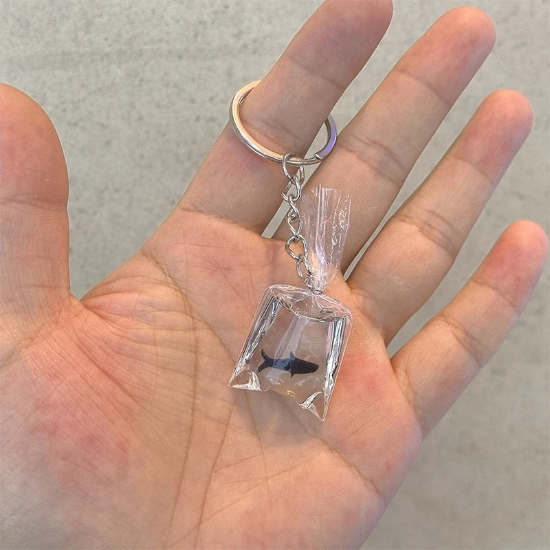 Creative Simulation Goldfish Keychain | Transparent Carp Pendant for Backpack detail view