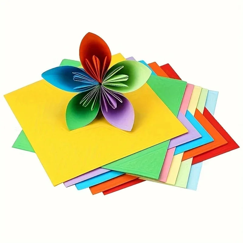 10 Color Cardstock Paper Pack | 100 Sheets for Origami, Crafts and Sewing close-up view