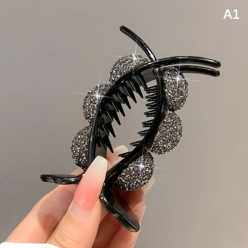 New Korean INS Style Premium Sense Of Ponytail Hair Clips Bow Grab Clip Female High Pill Head Artifacts Clip Headdress Hair Card