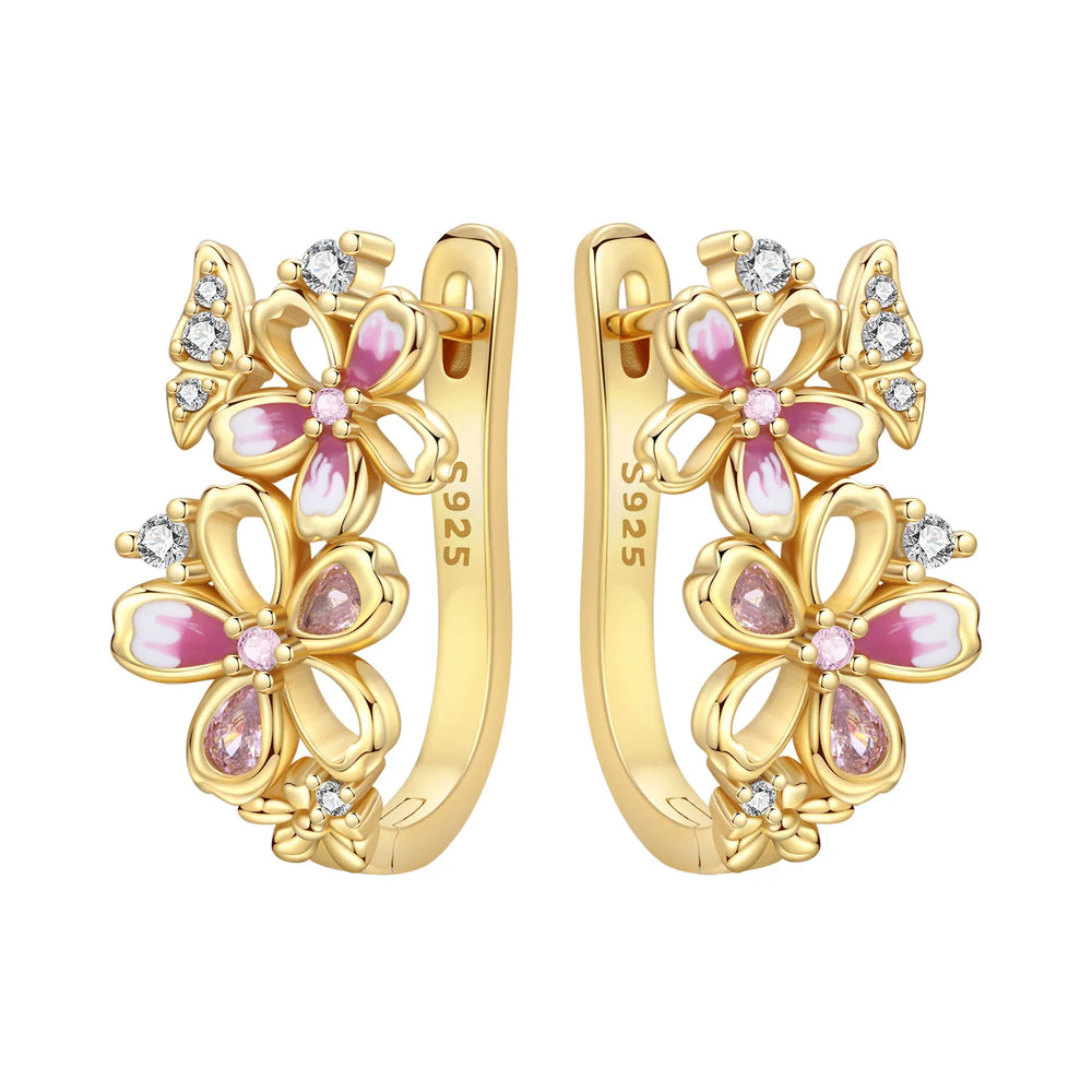 Original 925 Sterling Silver Planet Starlight Earrings Fashion 18K Gold Hoop Earrin additional angle