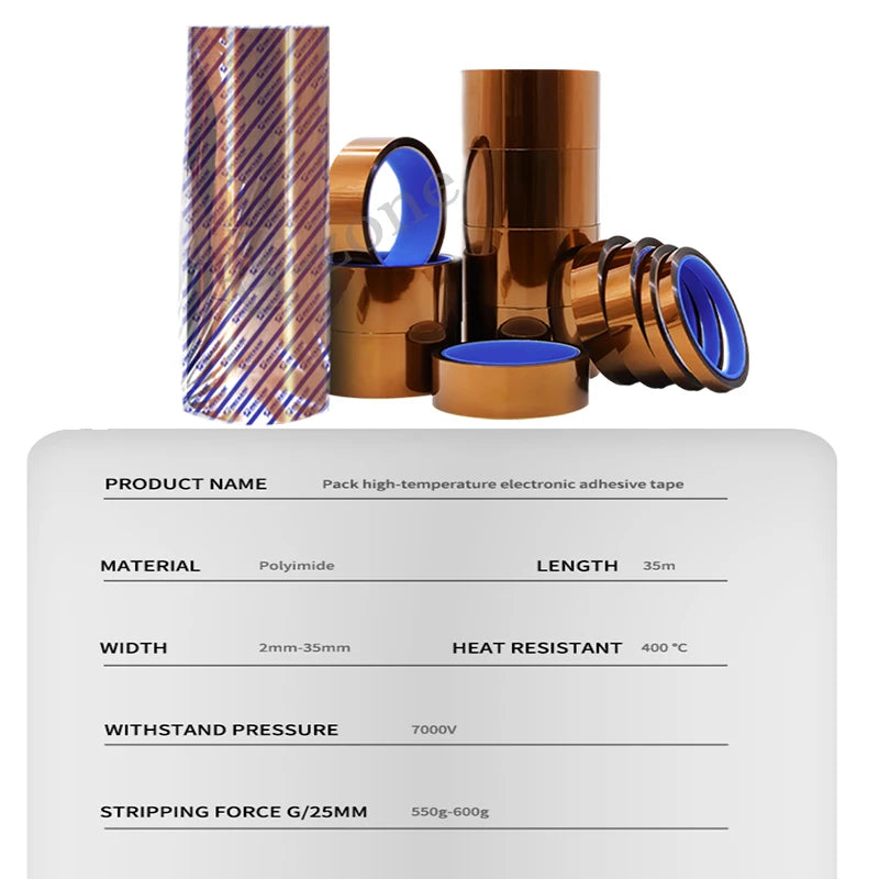 High Temperature Polyimide Tape | 400°C Heat Resistant Insulation Tape for PCB Circ additional angle