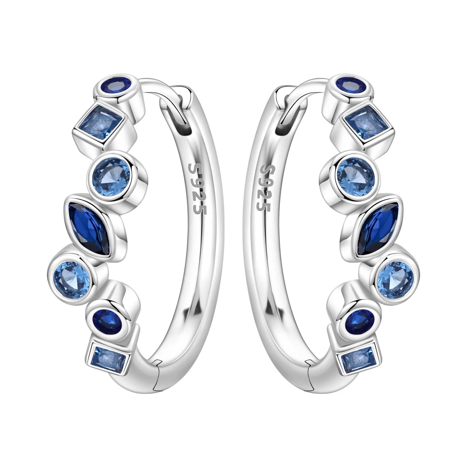 PANPOKI S925 Sterling Silver Purple Zircon Series Earrings Hoop Earrings For Women Je alternate view