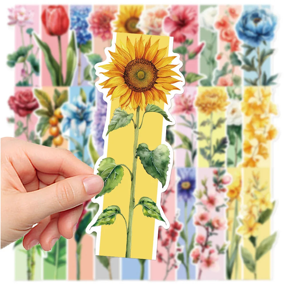 30 Spring Scenery Bookmarks, flowers, ins, High-end Reading novels, book marking cards close-up view