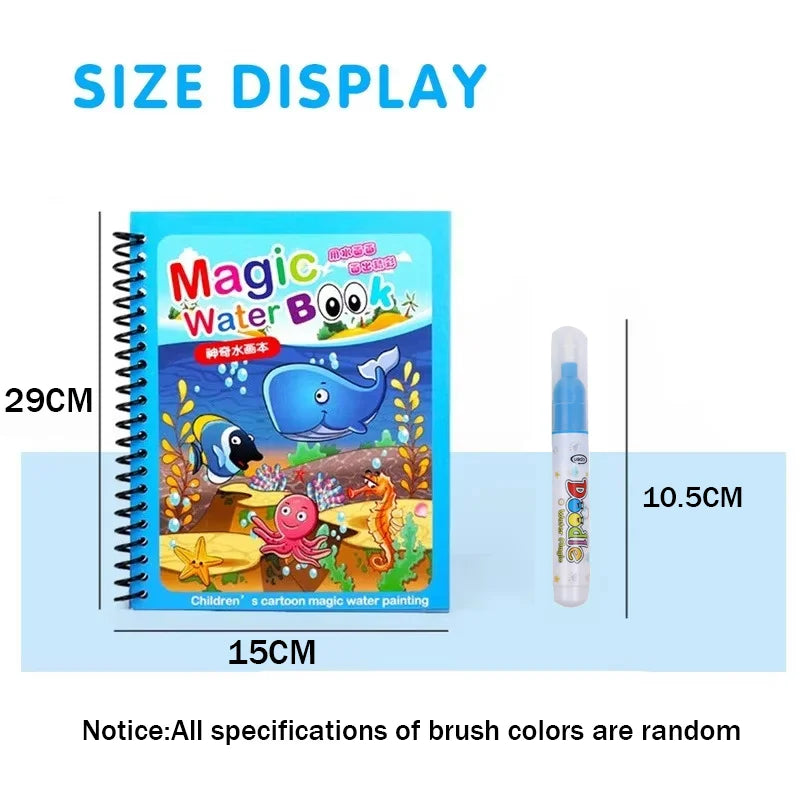 1pcs Kids Graffiti Picture Book With Refillable Water Pen Magic Water Painting Book S alternate view