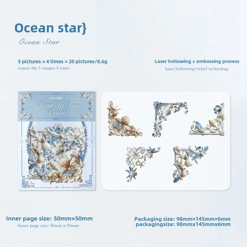 20 Pcs Decorative Paper Set | DIY Scrapbooking and Junk Journal Supplies detail view