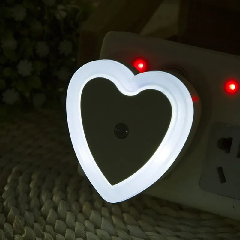 Heart-shaped LED Night Light | Auto Sensor Plug-in Night Lamp for Bedroom additional angle