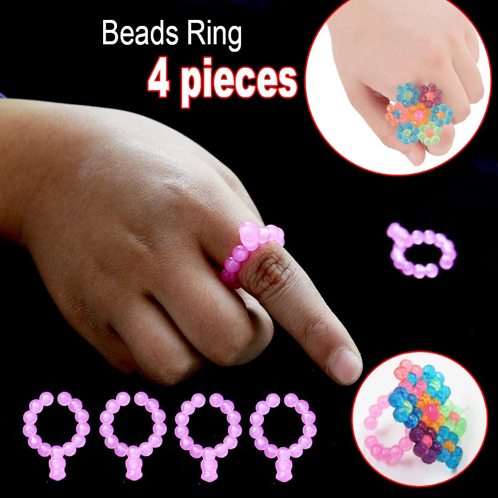 300PCS/Set Jewel Beads 3D Puzzle Toys for Children 6 Colors Refill Pack Water Sticky B close-up view