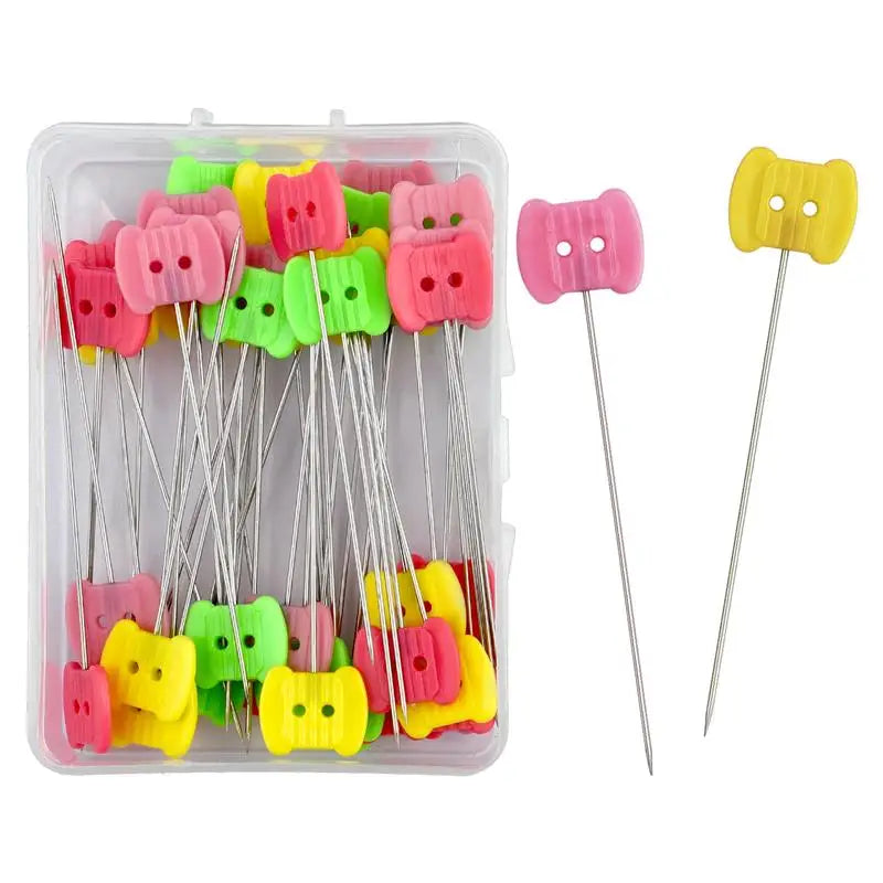 100/50Pcs Patchwork Pins Dressmaking Pins Sewing Embroidery Tools Needle Fixed Metal But detail view