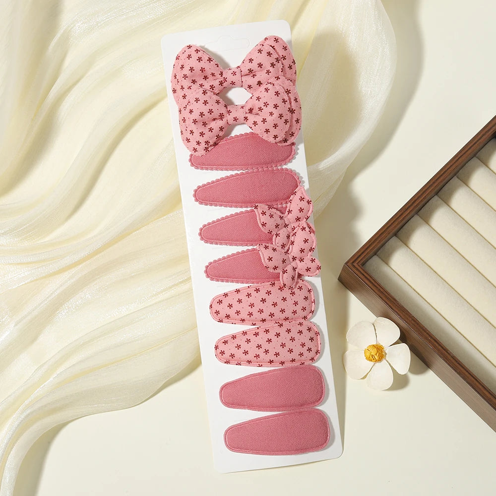 10PCS/Set New Fabric BB Hair Clip Children's Girls' Teenagers' Side Bangs Clip Girls' Party Daily Decoration Hair Accessories