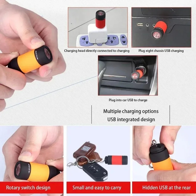 Flashlight Waterproof Outdoor Hiking Camping Mini FlashlightUSB Rechargeable LED Stro lifestyle view
