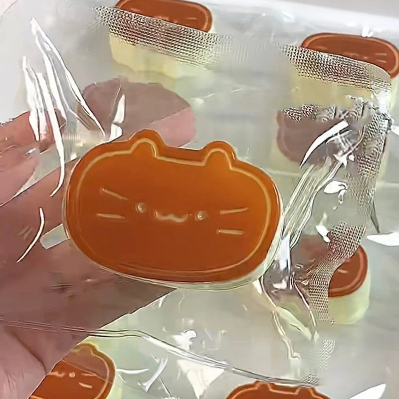 Sticky TPR Cute Cat Cheese Bread Pressure Relief Soft Squishy Fingertip Toy Relieving close-up view