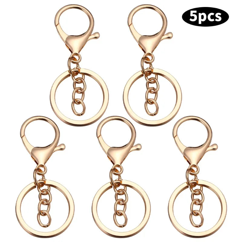 Silver Plated Metal Blank Keyring Keychain Charms Split Ring Keyfob Key Holder Link Ring detail view