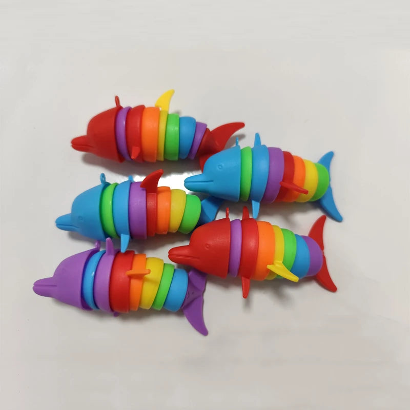 Colorful Slug lobsterToy Articulated Flexible 3D Slug Fidget Toy All Ages Relief An additional angle