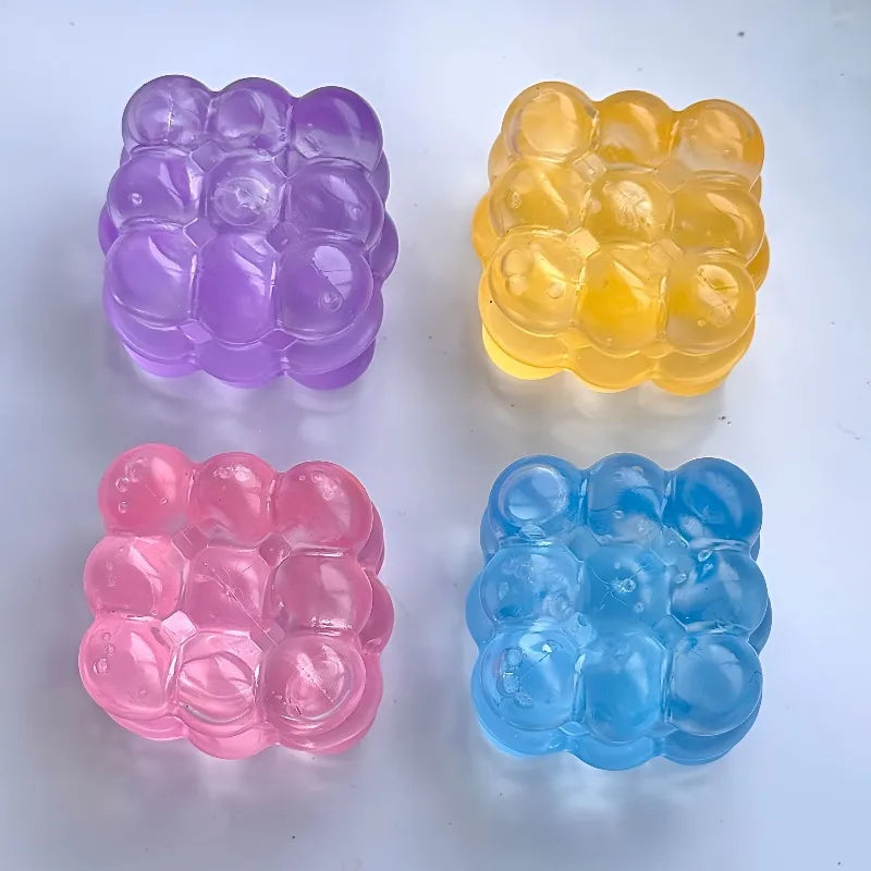Squishy Maltose Fidget Toy | Bright Soft Colored Cubic Squeeze Stress Relief additional angle
