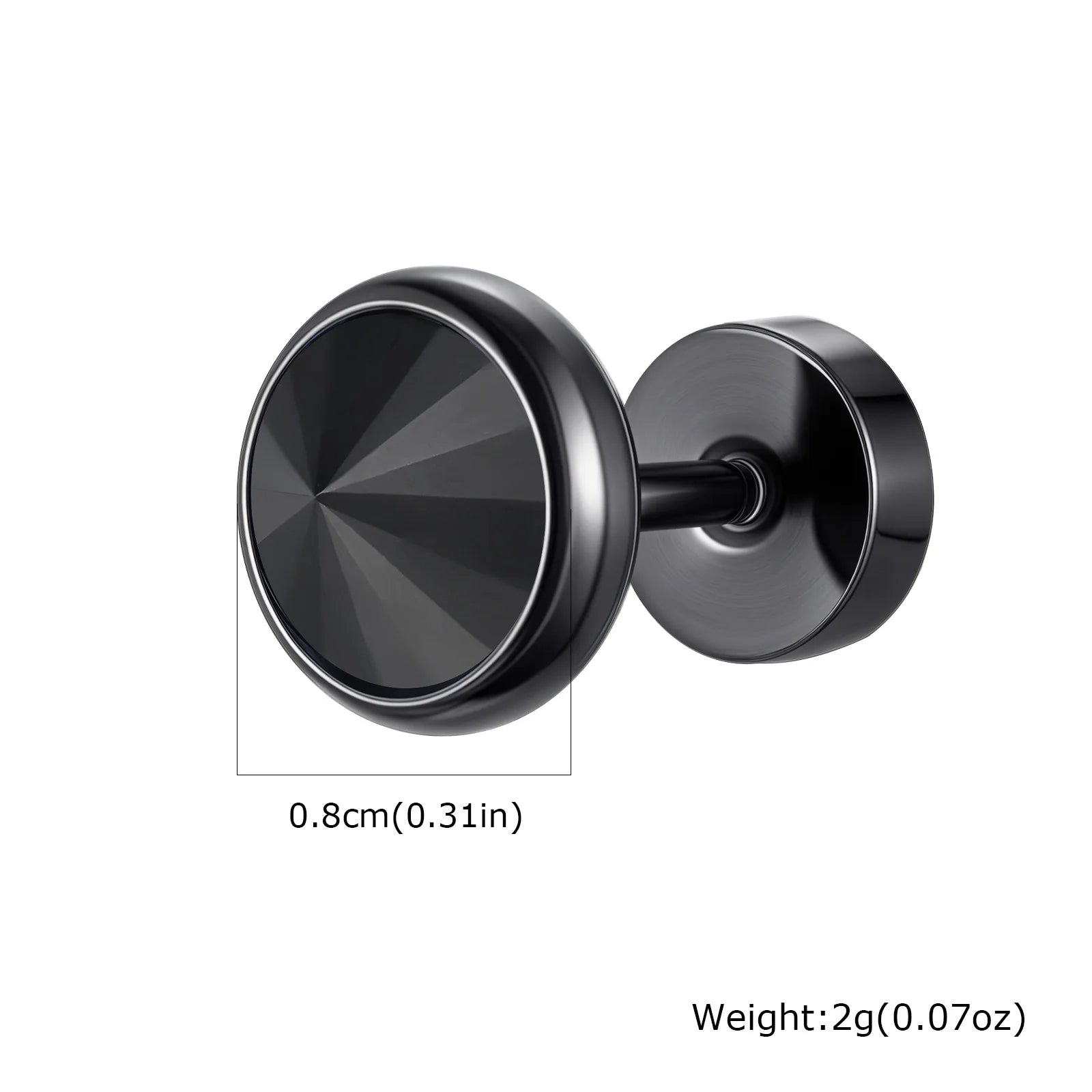 Anti Allergy Round Zircon Stud Earring for Men,AAA CZ Stone Stainless Steel Ear Stud,Hip detail view