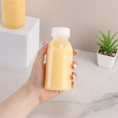 6pcs Small Plastic Bottle 100ml Milk Bottles Small Juice Bottles Leakproof Milk Bottles Portable Bev