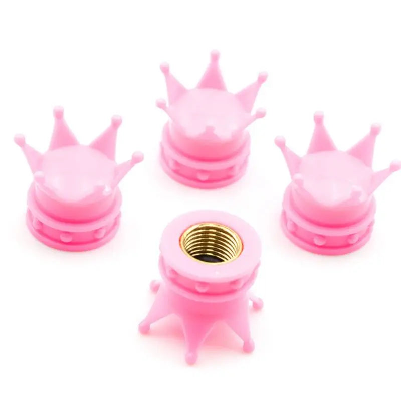 Universal Crown 4 PCS Car Wheel Tire Valve Caps Tyre Rim Stem Covers Airdust For Car lifestyle view
