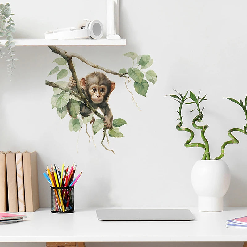 Cute Monkey Wall Sticker | Bathroom Toilet Decor and Home Decoration close-up view